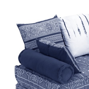 Canapea puf modulară cu 2 locuri, indigo, material textil - Img 10