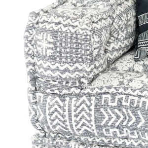 Canapea puf modulară cu 3 locuri, gri deschis, material textil - Img 7