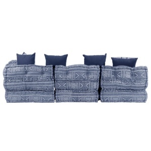 Canapea puf modulară cu 4 locuri, indigo, material textil - Img 6