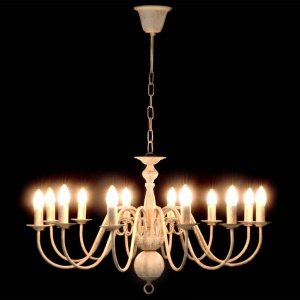 Candelabru, alb vintage, 12 becuri E14 - Img 2