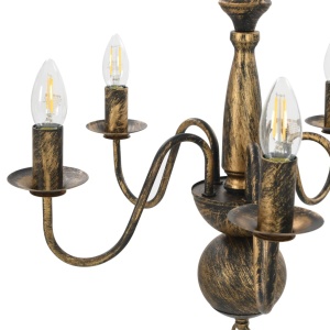 Candelabru antichizat, negru, 5 becuri E14 - Img 7