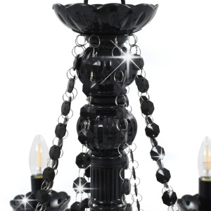 Candelabru cu mărgele, negru, 8 becuri E14 - Img 8