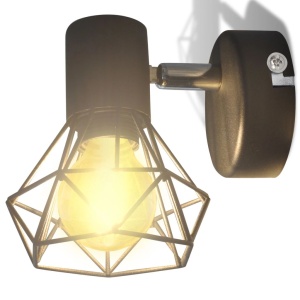 Candelabru perete cadru stil industrial 2 becuri LED filament, negru - Img 6