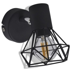 Candelabru perete cadru stil industrial 2 becuri LED filament, negru - Img 12
