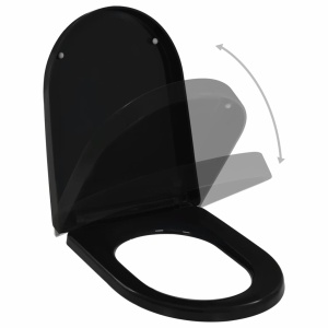 Capac WC inchidere silențioasă, eliberare rapidă, negru