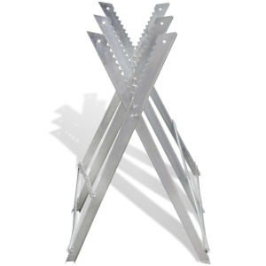 Capră din metal galvanizat pentru tăiat lemne pliabilă - Img 3