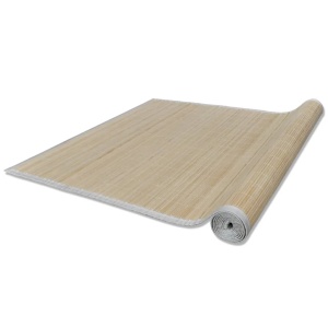 Carpetă dreptunghiulară din bambus natural, 120 x 180 cm - Img 3