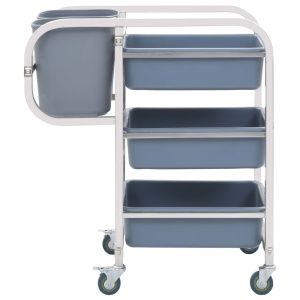 Cărucior de bucătărie cu recipiente din plastic, 87x43,5x92 cm - Img 2
