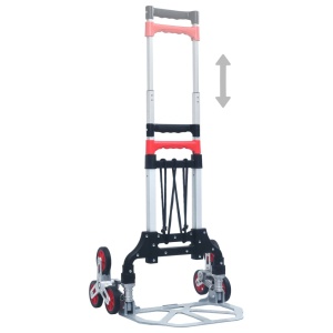 Cărucior pliabil pentru scări, 70 kg, argintiu, aluminiu - Img 10
