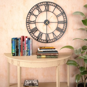 Ceas de perete vintage, cu cuarț, mecanism metal, 60 cm, XXL - Img 2