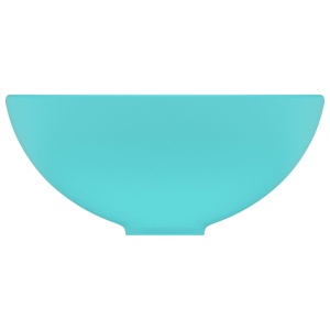 Chiuvetă baie lux verde deschis mat 32,5x14 cm ceramică rotund - Img 4