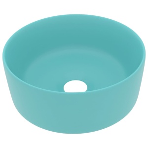 Chiuvetă baie lux verde deschis mat 40x15 cm ceramică rotund - Img 2
