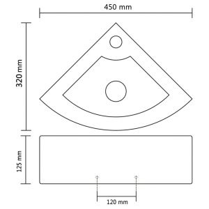 Chiuvetă cu preaplin, alb, 45 x 32 x 12,5 cm - Img 6