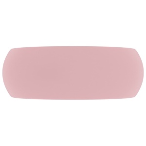 Chiuvetă de baie lux roz mat 40x15 cm ceramică rotund - Img 4