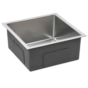 Chiuvetă de bucătărie lucrată manual cu sită, oțel inoxidabil - Img 4