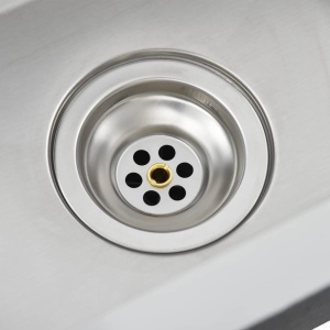 Chiuvetă de bucătărie lucrată manual cu sită, oțel inoxidabil - Img 5