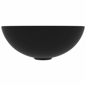 Chiuvetă pentru baie, negru mat, ceramică, rotund - Img 3