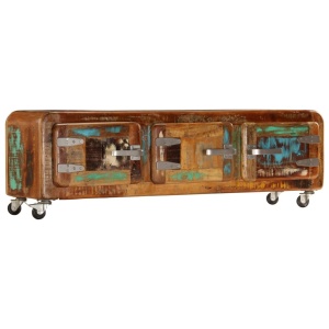Comodă TV, 120x30x37 cm, lemn masiv reciclat - Img 10