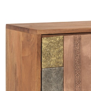Comodă TV, 140x30x40 cm, lemn masiv de acacia - Img 6
