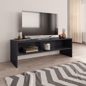 Comodă TV, gri foarte lucios, 120 x 40 x 40 cm, PAL