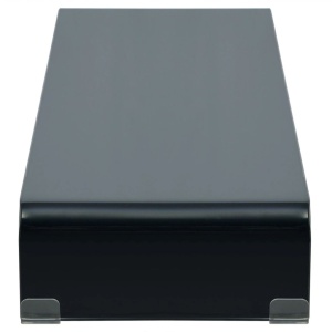 Comodă TV/Suport monitor, sticlă, 110 x 30 x 13 cm, negru - Img 3