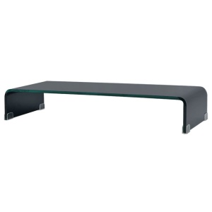 Comodă TV/Suport monitor, sticlă, 70 x 30 x 13 cm, negru
