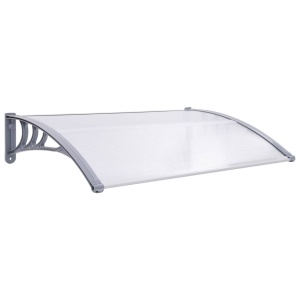 Copertină de ușă, gri și transparent, 120 x 80 cm, PC