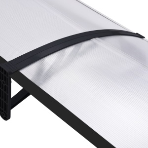 Copertină de ușă, negru și transparent, 240 x 80 cm, PC - Img 4