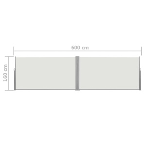 Copertină laterală retractabilă, 160 x 600 cm, Crem - Img 6