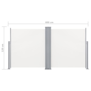 Copertină laterală retractabilă, crem, 120 x 600 cm - Img 11