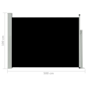 Copertină laterală retractabilă de terasă, negru, 100x500 cm - Img 7