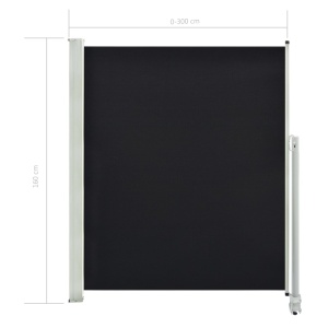 Copertină laterală retractabilă, negru, 160 x 300 cm - Img 7