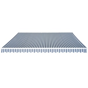 Copertină pliabilă acționată manual, 500 cm, albastru și alb - Img 3