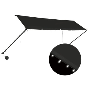 Copertină retractabilă cu LED, antracit, 400 x 150 cm - Img 2