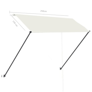 Copertină retractabilă cu LED, crem, 250 x 150 cm - Img 9