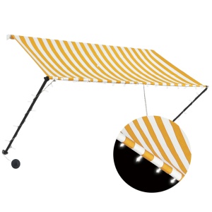 Copertină retractabilă cu LED, galben și alb, 250 x 150 cm - Img 2
