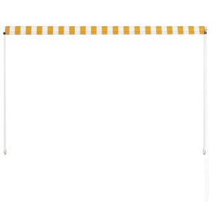 Copertină retractabilă, galben și alb, 200 x 150 cm - Img 5