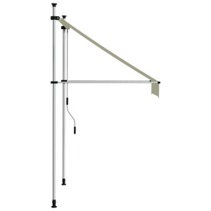 Copertină retractabilă manual, crem, 100 cm - Img 3