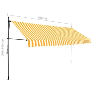 Copertină retractabilă manual cu LED, alb &amp; portocaliu, 400 cm - Img 7