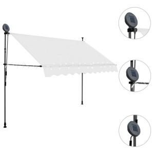 Copertină retractabilă manual cu LED, crem, 300 cm - Img 3