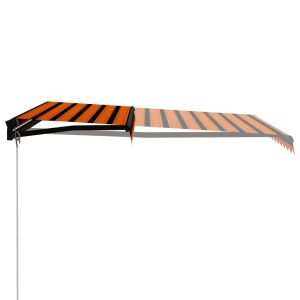 Copertină retractabilă manual LED portocaliu și maro 300x250 cm - Img 4