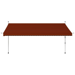 Copertină retractabilă manual, portocaliu și maro, 400 cm - Img 2