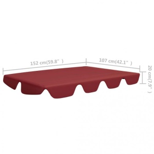 Copertină rezervă leagăn grădină roșu vin 192x147 cm 270 g/m - Img 5