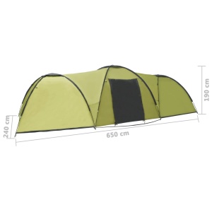 Cort camping tip iglu, 8 persoane, verde, 650 x 240 x 190 cm - Img 10