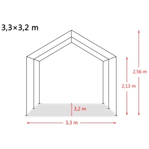 Cort de animale detașabil verde inchis 3,3x3,2m PVC 550g/m² - Img 9