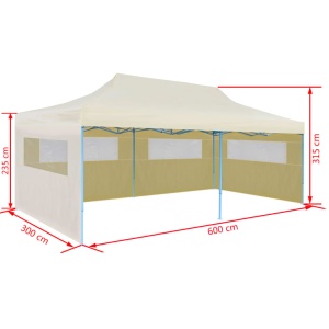 Cort de petrecere pliabil pop-up, crem, 3 x 6 m - Img 9