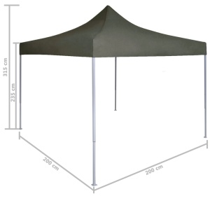 Cort de petrecere pliabil profesional, antracit, 2 x 2 m, oțel - Img 9