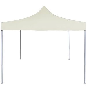 Cort de petrecere pliabil profesional, crem, 2 x 2 m, oțel - Img 2