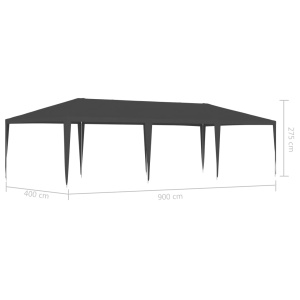 Cort de petrecere profesional, antracit, 4 x 9 m, 90 g/m² - Img 5