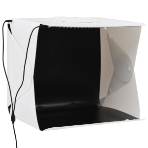 Cort foto cu LED-uri pliabil, alb, 40 x 34 x 37 cm, plastic - Img 2